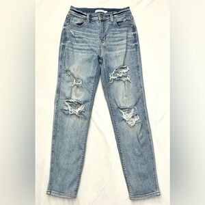 Eunina Light Blue Distressed Rocky High Rise Boyfriend Jeans Women’s Size 1